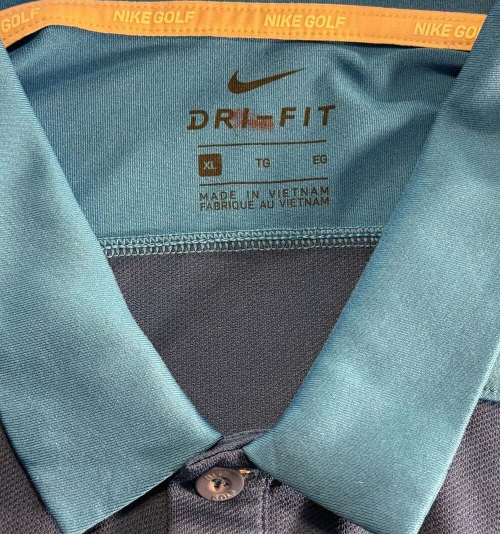 Nike Golf UConn Huskies Dri-Fit Two-Tone Polo Shirt Blue Size XL - Picture 2 of 5